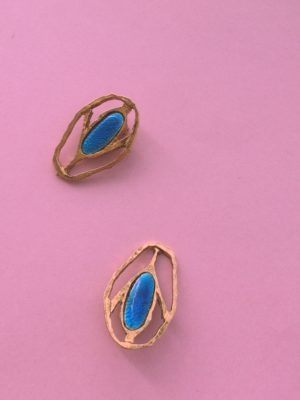 "Bleu" Vintage Clip Earrings