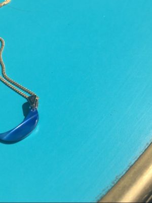 "Petite Lune" Vintage Necklace -Blue