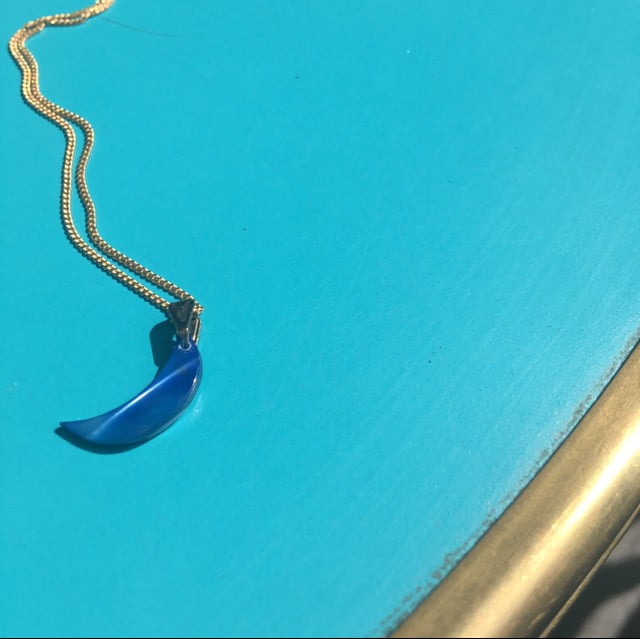 "Petite Lune" Vintage Necklace -Blue
