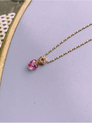 Vintage "Petit Coeur" Necklace -Pink