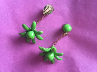 "Fiorellino" Vintage Earrings -Green