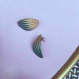"Plume" Vintage Earrings -Bleu