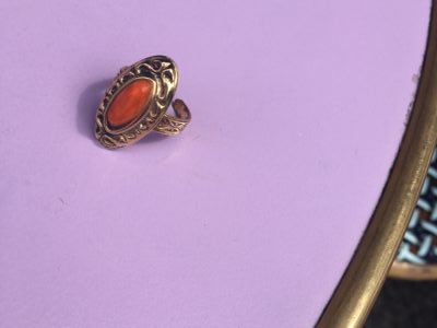Vintage "Oval" Ring -Orange