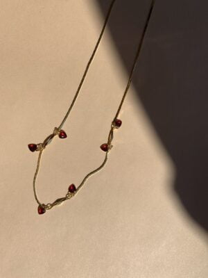 "Les Amours" Vintage Necklace -Red