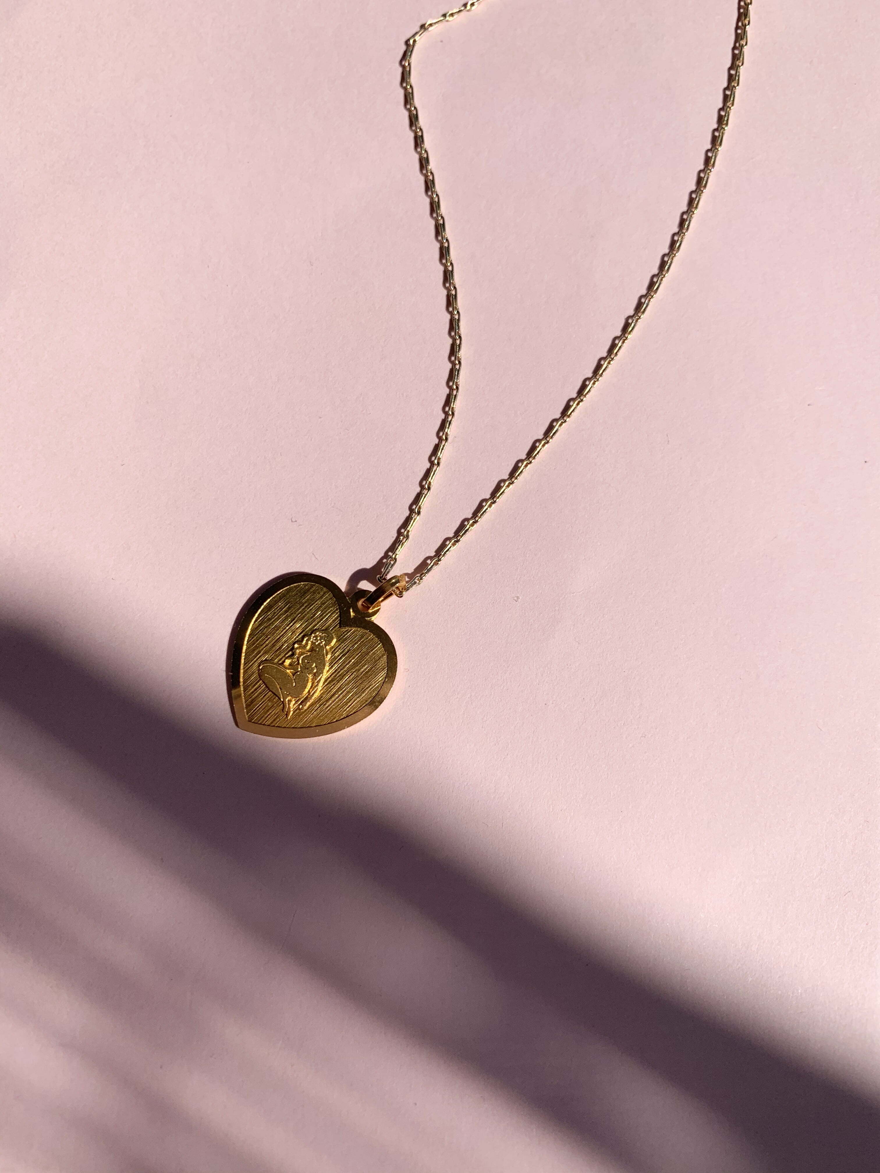 Vintage Gold Plated "Vierge" Necklace