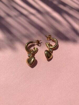 "Cuoricino" Vintage Earrings- Brillantino Version- Gold Plated <3