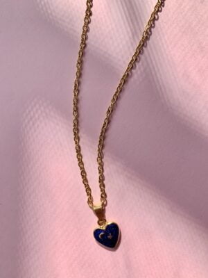 Vintage "Love" Necklace -Blue