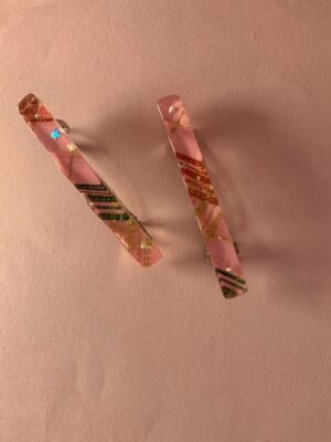 "Tartan" Vintage Hair Clips