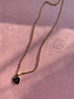 "Love" Vintage Necklace -Blue