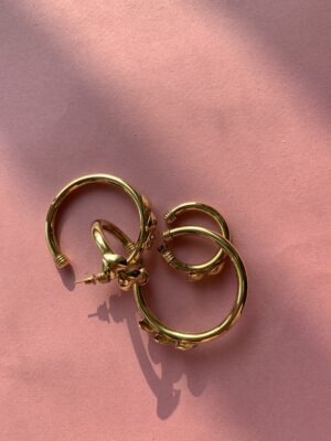 "Beaucoup D'Amour" Vintage Gold Plated Hoops