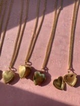 "Dans Mon Cœur" Gold Plated Heart Locket Necklace