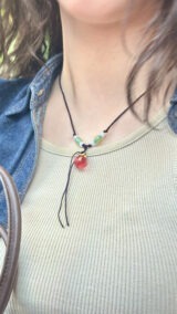"Peach" Real Jade&Agate Necklace