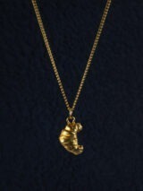 Handmade In Italy, Gold Plated “Croissant” Necklace