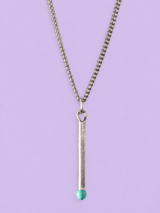 Handmade In Italy, Silver Plated “Allumette” Necklace