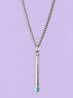 Handmade In Italy, Silver Plated “Allumette” Necklace