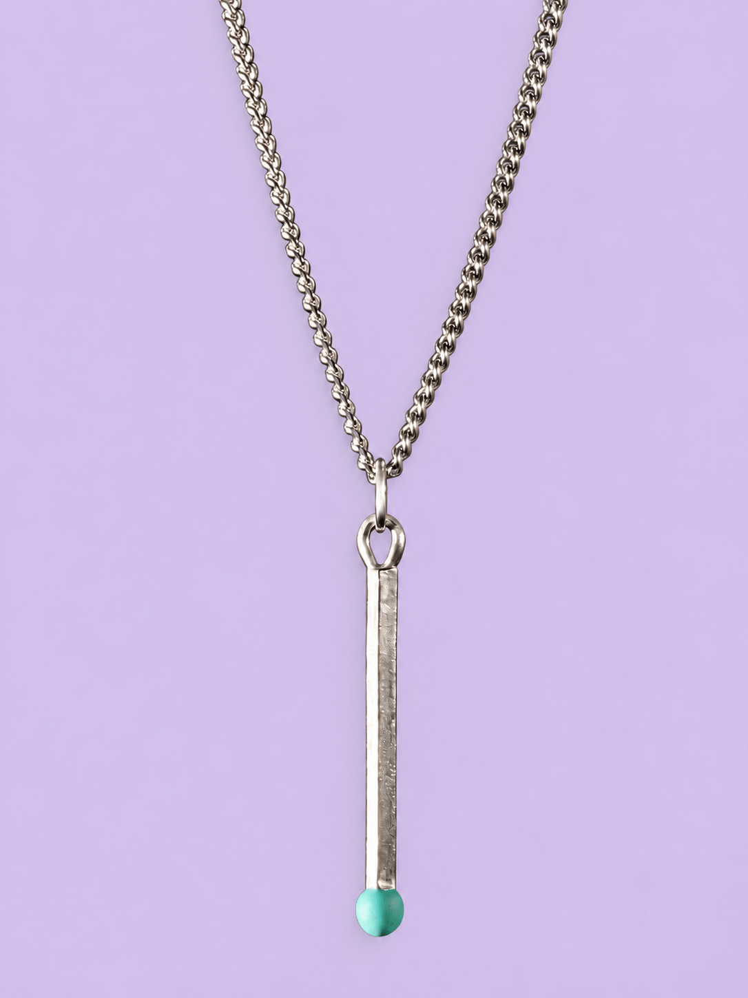 Handmade In Italy, Silver Plated “Allumette” Necklace