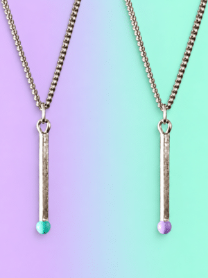 Handmade In Italy, Silver Plated “Allumette” Necklace