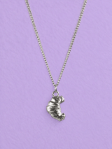 Handmade In Italy, Silver Plated “Croissant” Necklace