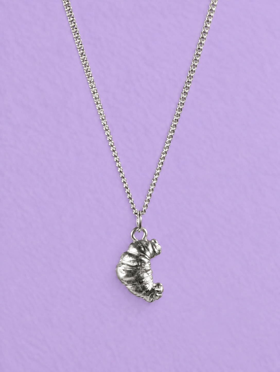 Handmade In Italy, Silver Plated “Croissant” Necklace